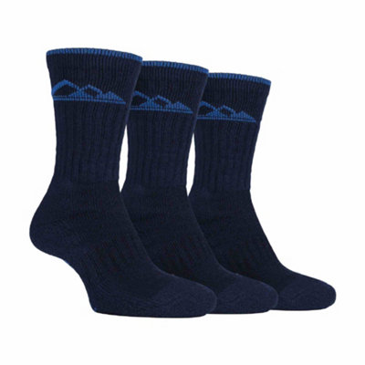 Storm Bloc - 3 Pairs Mens Heavy Duty Cushioned Socks 6-11 Blue