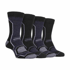 Storm Bloc - 4 Pairs Mens Cushioned Anti Blister Socks 6-11 Grey