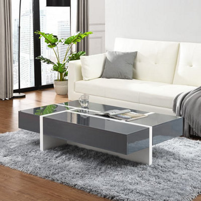 Storm Coffee Table High Gloss Coffee Table for Living Room Centre Table Tea Table for Living Room Furniture White