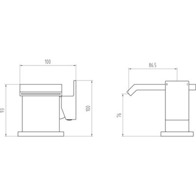 Storm Flat Waterfall Chrome Basin Mixer Tap with Slotted Waste, Brass Body, Quarter-Turn Ceramic Valve