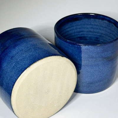Storm Flowers Garden Cobalt Blue Handmade Ceramic Plant Pot 12cm (W) x ...