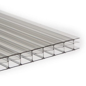Storm Force 16mm Clear Twinwall Polycarbonate Roof Sheet  6000 x 1250  mm