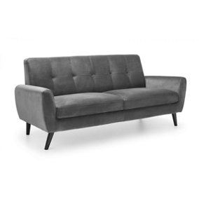 Storm Grey Velvet Sofa - 3 Seater