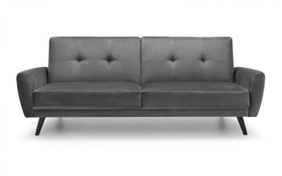 Storm Grey Velvet Sofa Bed - 2 Seater