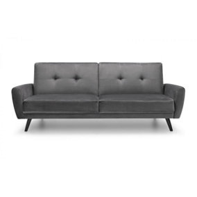 Storm Grey Velvet Sofa Bed - 2 Seater