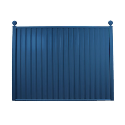 Storm Ready Maintenance Free 25 yr Guarantee ColourFence Extra Wide Metal Fence Panel Plain 1.8m 6ft h x 2.35m 7.7ft w Blue.