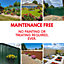 Storm Ready Maintenance Free 25 yr Guarantee ColourFence Extra Wide Metal Fence Panel Plain 1.8m 6ft h x 2.35m 7.7ft w Blue.