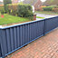 Storm Ready Maintenance Free 25 yr Guarantee ColourFence Extra Wide Metal Fence Panel Plain 1.8m 6ft h x 2.35m 7.7ft w Blue.