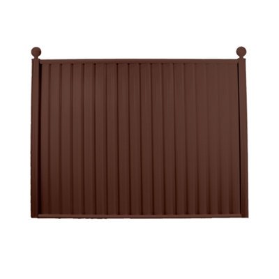 Storm Ready Maintenance Free 25 yr Guarantee ColourFence Extra Wide Metal Fence Panel Plain 1.8m 6ft h x 2.35m 7.7ft w Brown