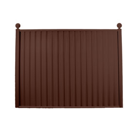 Storm Ready Maintenance Free 25 yr Guarantee ColourFence Extra Wide Metal Fence Panel Plain 1.8m 6ft h x 2.35m 7.7ft w Brown