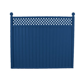 Storm Ready Maintenance Free 25 yr Guarantee ColourFence Extra Wide Metal Fence Panel Trellis 1.8m 6ft h x 2.35m 7.7ft w Blue