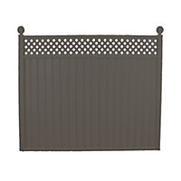 Storm Ready Maintenance Free 25 yr Guarantee ColourFence Extra Wide Metal Fence Panel Trellis 1.8m 6ft h x 2.35m 7.7ft w Grey