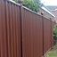 Storm Ready Maintenance Free 25yr Guarantee ColourFence Start End Metal Fence Panel Plain 1.8m 6ft h x 2.35m 7.7ft w Brown