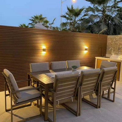 STORM Slatted Composite Cladding 3.6m Teak, Pack of 4 (approx 2.8 m2)