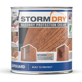Stormdry Masonry Waterproofing Cream (1L) 25-Year BBA Approved Exterior Brick, Stone, Concrete, Stone, Mortar, Sandstone Sealer