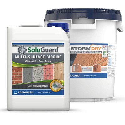 Stormdry Masonry Waterproofing Cream 20 Litres and SoluGuard Multi-Surface Biocide