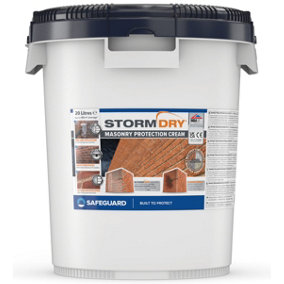 Stormdry Masonry Waterproofing Cream (20L) 25-Year BBA Approved Exterior Brick, Stone, Concrete, Stone, Mortar, Sandstone Sealer