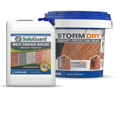 Stormdry Masonry Waterproofing Cream 3 Litres + SoluGuard Biocide Multi Surface Biocide