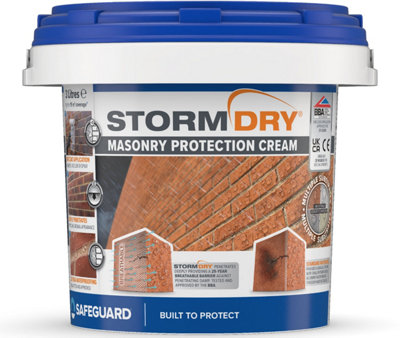 Stormdry Masonry Waterproofing Cream (3L) 25-Year BBA Approved Exterior Brick, Stone, Concrete, Stone, Mortar, Sandstone Sealer