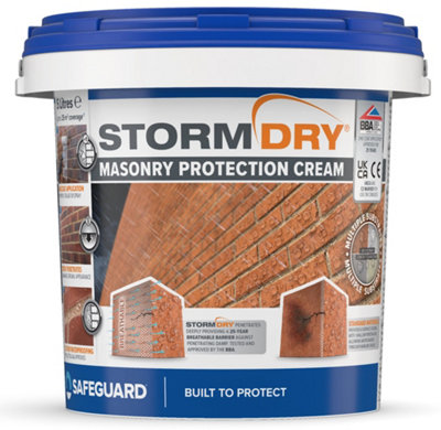 Stormdry Masonry Waterproofing Cream (5L) 25-Year BBA Approved Exterior Brick, Stone, Concrete, Stone, Mortar, Sandstone Sealer