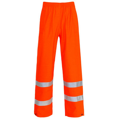 stormflex Hi-VisPU TROUSER Breathable ankle band ORANGEl-S