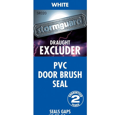 Stormguard Draught Excluder PVC Bottom Door / Garage Brush Seal White 914mm
