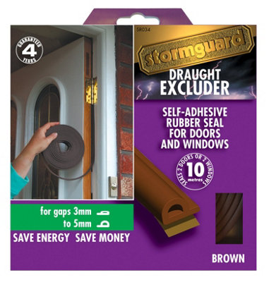 Stormguard EPDM Draught Proof "P" Profile 3-5mm gaps 10m - Brown