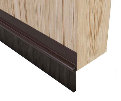 Stormguard Self Adhesive Door Draught Brush, 1000mm in Brown, Pack of 2