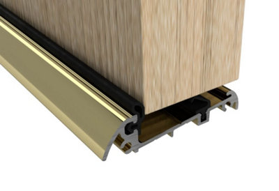 Stormguard Slimline Door Bottom Threshold Weather Seal 1m Long in Gold