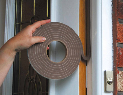 Stormguard Sureseal Brown Foam Draught Excluder - Gaps uptp 3mm Self Adhesive Foam Strip 5m