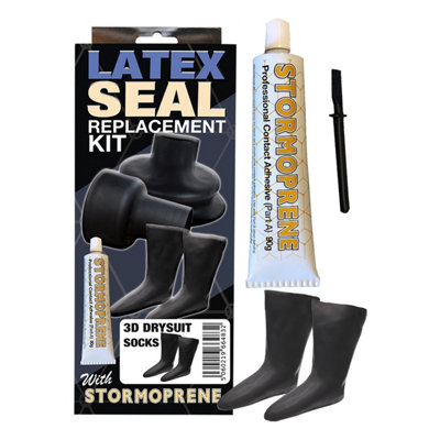 Stormoprene Marine-Grade Contact Adhesive Drysuit Latex Sock Replacement Kit - Professional Grade, Waterproof Repair Solution