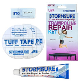 STORMSURE TRAMPOLINE REPAIR KIT INCLUDES GLUE AND PATCHES