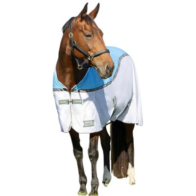 StormX Empra Standard-Neck Mesh Horse Cooler Rug Light Blue/Grey (5 6