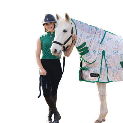 StormX Original Paradise Combo Neck Tropical Horse Combo Fly Rug Vine Green/White (4 6") Price Comparisons | Compare The Build