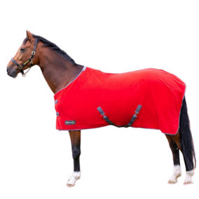 StormX Original Standard-Neck Horse Fleece Rug Red/Grey (4 6")