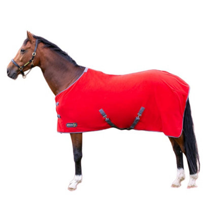 StormX Original Standard-Neck Horse Fleece Rug Red/Grey (4 9")