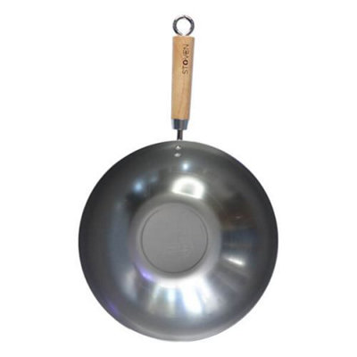 Stoven 30cm Heavy Gauge Carbon Steel Wok