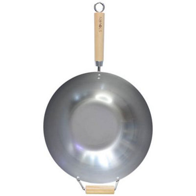 Stoven 34cm Heavy Gauge Carbon Steel Wok