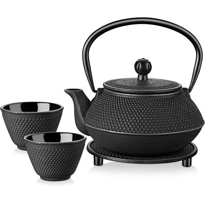 Stovetop 5 in 1 Tetsubin Teapot Set Japanese Cast Iron 800ml Kettle Cups Tea Pot DIY at B&Q