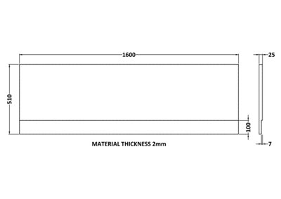 Straight Acrylic Bath Front Panel and Plinth - 1600mm - White - 3