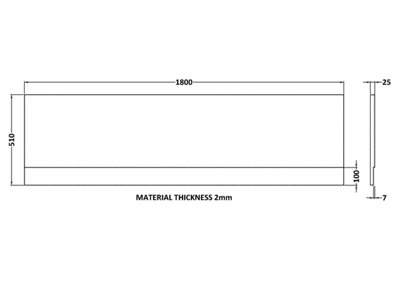Straight Acrylic Bath Front Panel and Plinth - 1800mm - White - 3