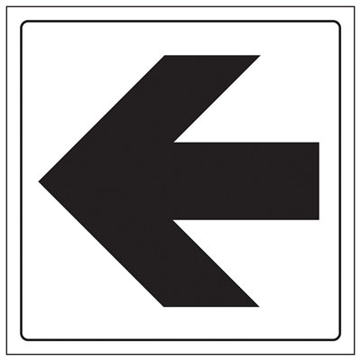 Straight Arrow Door Sign - Square - Adhesive Vinyl - 200x200mm (x3)