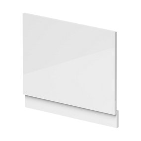 Straight Bath End Panel & Plinth - 700mm - Gloss White