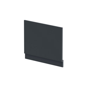Straight Bath MDF End Panel & Plinth - 700mm - Soft Black - Balterley