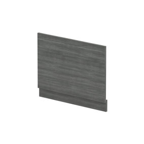 Straight Bath MFC End Panel & Plinth - 750mm - Woodgrain Anthracite - Balterley
