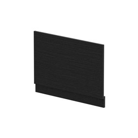 Straight Bath MFC End Panel & Plinth - 800mm - Woodgrain Charcoal Black - Balterley