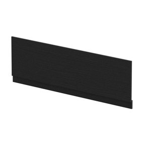 Straight Bath MFC Front Panel & Plinth - 1800mm - Woodgrain Charcoal Black - Balterley