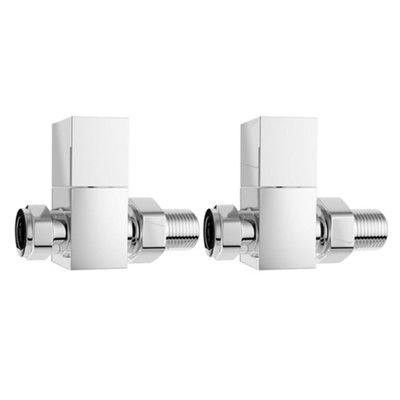 Straight Chrome Radiator Valves (Square)