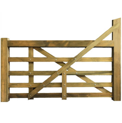 Straight Heel Clawton Rough Sawn Gate 1.5m Wide x 1.2m High - Left Hand Hung