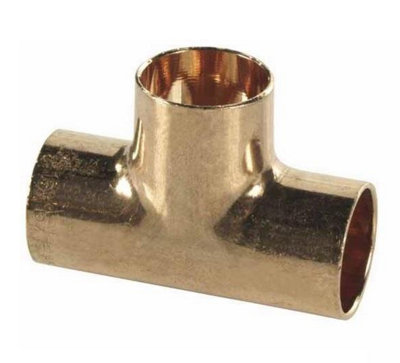 Straight Pipe Fitting Tee Copper Joint Solder 15x15x15mm Water Installation